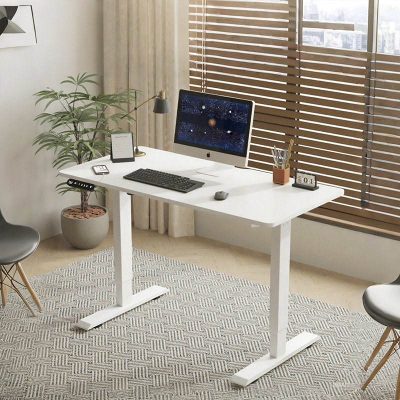 Bureau électrique à hauteur réglable 55 po x 24 po à double poutre pour bureau à hauteur fixe pour la maison et le bureau