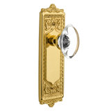 Egg & Dart Plate with Oval Clear Crystal Door Knob