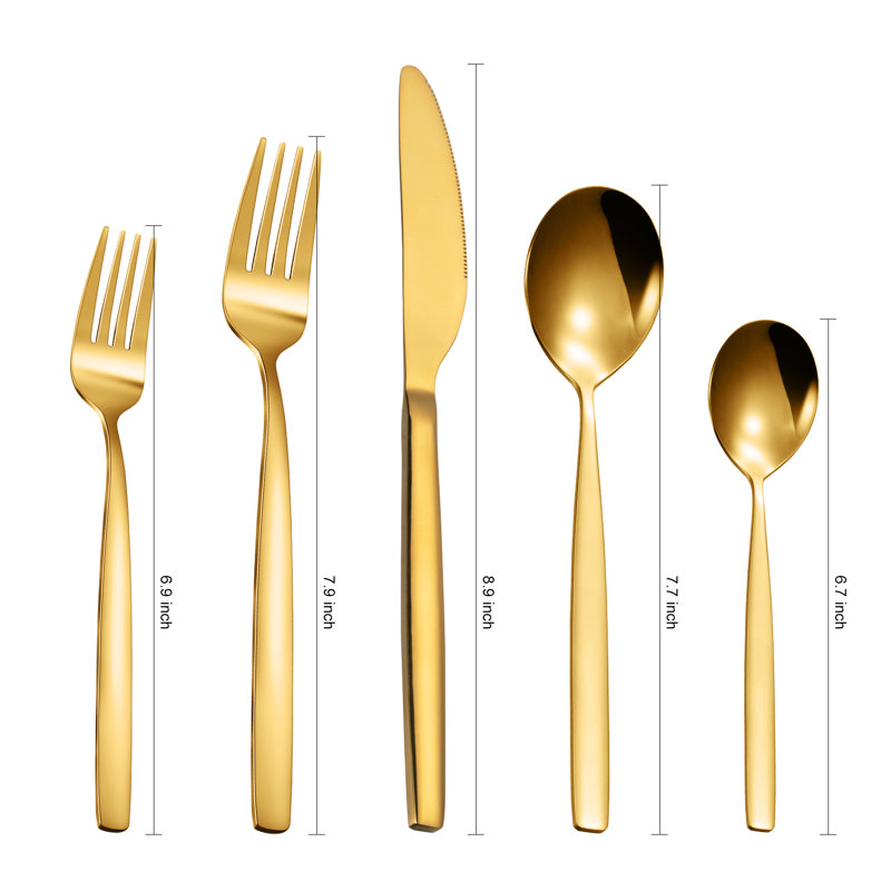 Ensemble de couverts 20 pièces, couverts pour 4 personnes, couverts en acier inoxydable de qualité alimentaire, ensembles d'ustensiles pour la maison, fini satiné poli