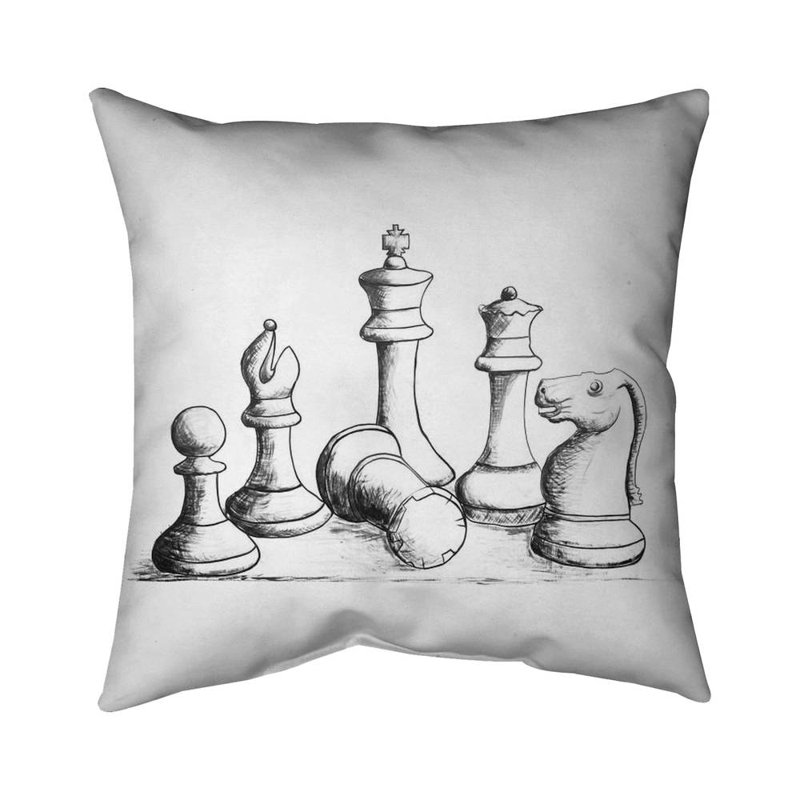 Chess Game Pieces - Man Cave – Throw Pillow Cover Only, Double-Sided Print, Insert Not Included