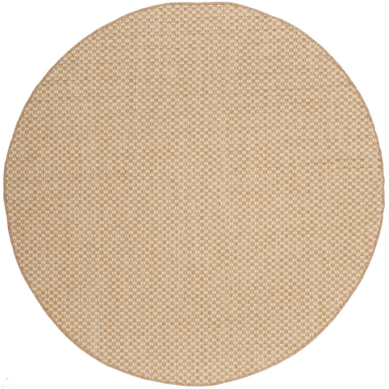 Tapis d'intérieur / extérieur géométrique Kaylah Performance, Rond 9 pi