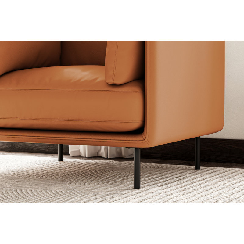 Fauteuil d'appoint en cuir Chloe, cognac