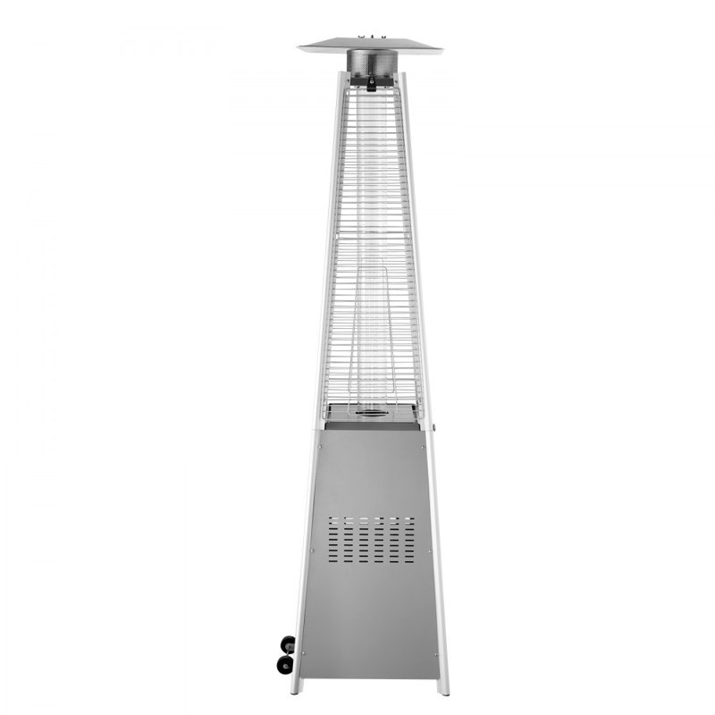 Chauffe-terrasse au propane avec pyramide 48 000 BTU avec roulettes pour l'extérieur