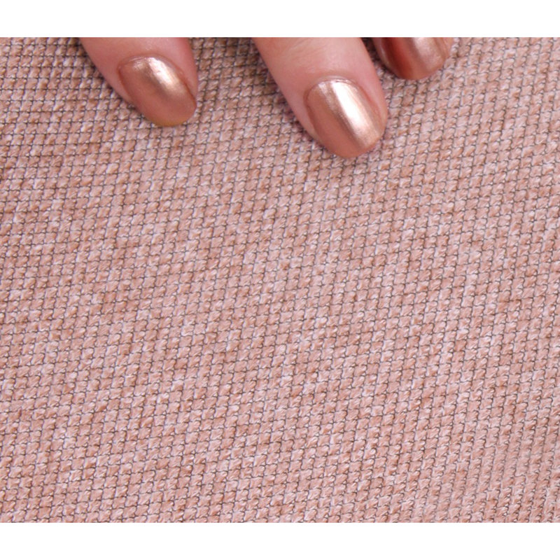 Stylish Bohemian Pouffe, Pink, 15.7 x 16.5 x 15.7 inches | 50% Cotton / 50% Linen, 5 cm Orthopedic Sponge, 35 DNS | Durable Copper Coated Iron Legs | Perfect for Hotel & Home Decor, Comfortable & Chic Design