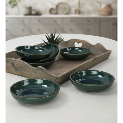 Elegant Ceramic Sauce Bowl Set, Green, 5.1 x 5.1 x 1.3 inches | 100% Antibacterial Ceramic, Thermal Shock Resistant, Easy to Clean | Dishwasher & Microwave Safe, Perfect for Sauces & Dips