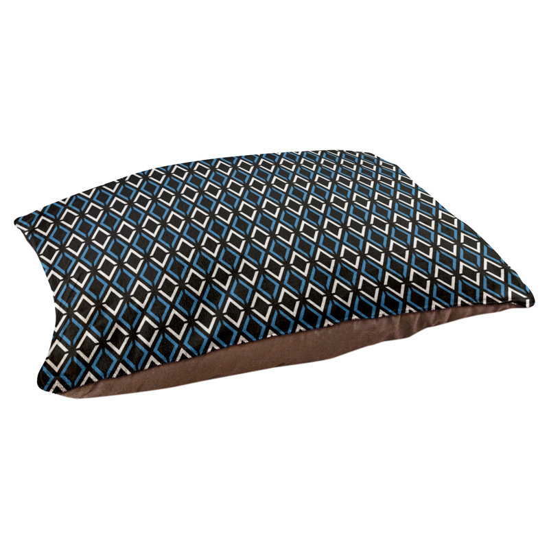 Coussin Byrge, Très grand (l 52 po x P 42 po x H 17 po), Noir / bleu / bleu sarcelle
