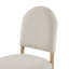 Set of 2 Natural Finish Dining Side Chairs - Beige Fabric Upholstery, Classic Luxury