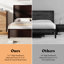Base de lit en bois massif 51,2 po, lit plateforme rustique avec tête de lit épissée-1336817106-1336817111