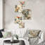 «Vintage Patchwork Floral Flightiness» - ensemble de 5 décorations murales en patchwork