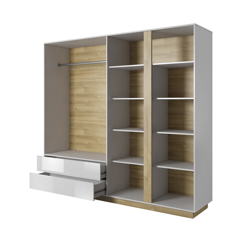 Janeliz 4 Door Manufactured Wood Wardrobe, White Gloss