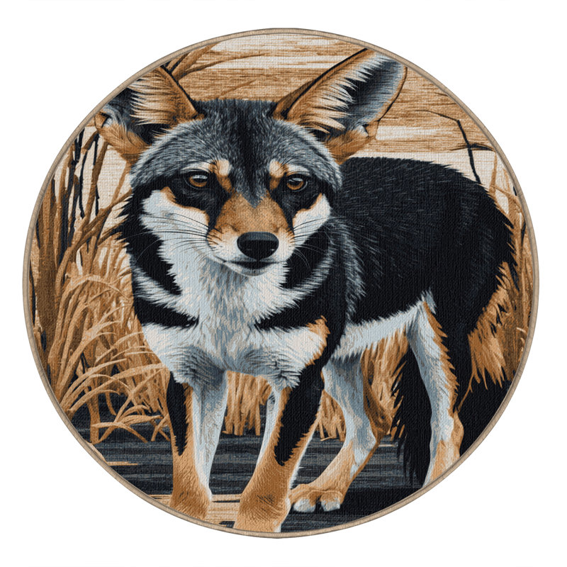  Tapis noir lavable, Rond 7 pi