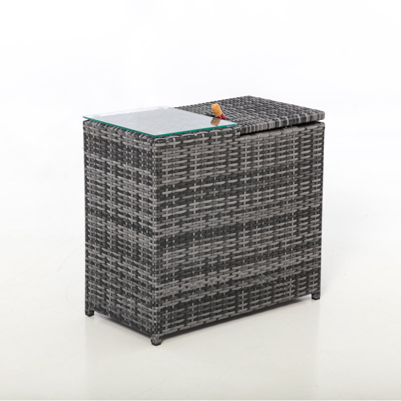 Midland Rectangular Outdoor Side Table , 60cm cm W 37cm cm D, Light Grey