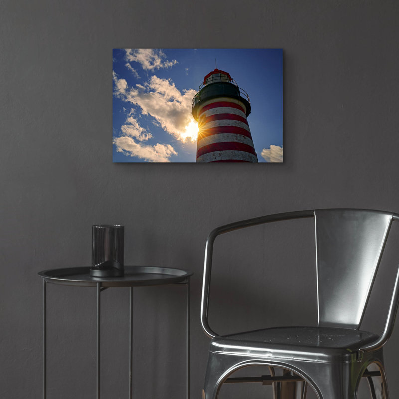 Art mural en verre Breakwater Bay «Shining Through At West Quoddy Head» par Rick Berk, H 16 po x l 24 po x P 0,2 po
