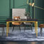 Eniel Rectangular Oval Sintered Stone Kitchen Dining Table With 4 Black Metal Legs-681673777-681673774-681673775