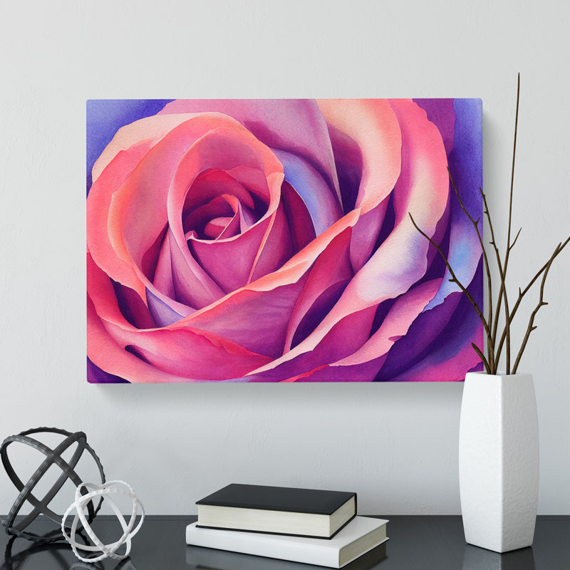 Watercolour Rose Flower Vol.3 - Wrapped Canvas, 50cm H x 76cm W x 3cm D