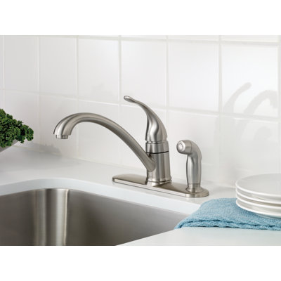 Torrance Single handle Kitchen Faucet with Side Spray and Deck Plate