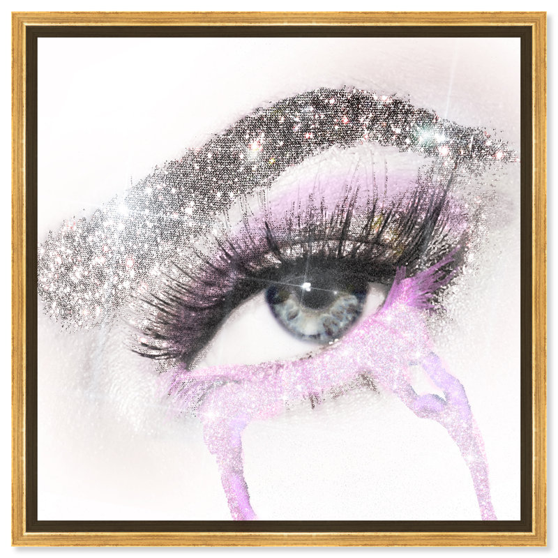 «Fashion and Glam Eyes and Rhinestones», impression sur toile, H 30 po x l 30 po, Cadre flottant doré