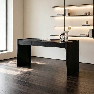 Black Storage 3-drawer Office Computer Desk