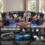 Ensemble de canapé inclinable électrique moderne en cuir véritable avec Bluetooth-237058378-237632469