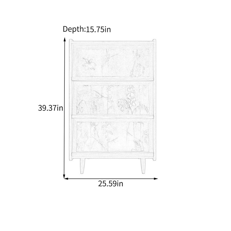 Armoire spacieuse à trois portes avec plateau en pin