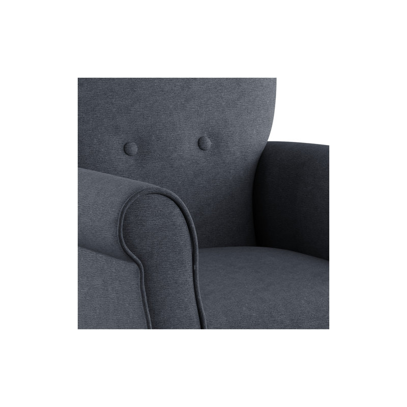 Euart 76.2Cm Wide Tufted Polyester Armchair, Navy Blue Polyester