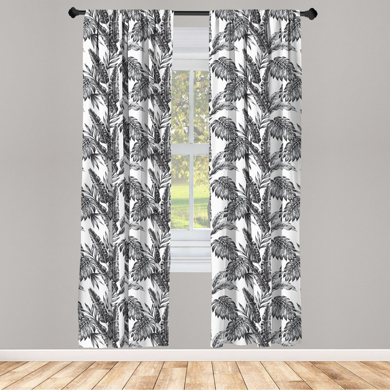 Jungle Window Curtains Semi-Sheer Rod Pocket Sliding Panel, 28" x 63"