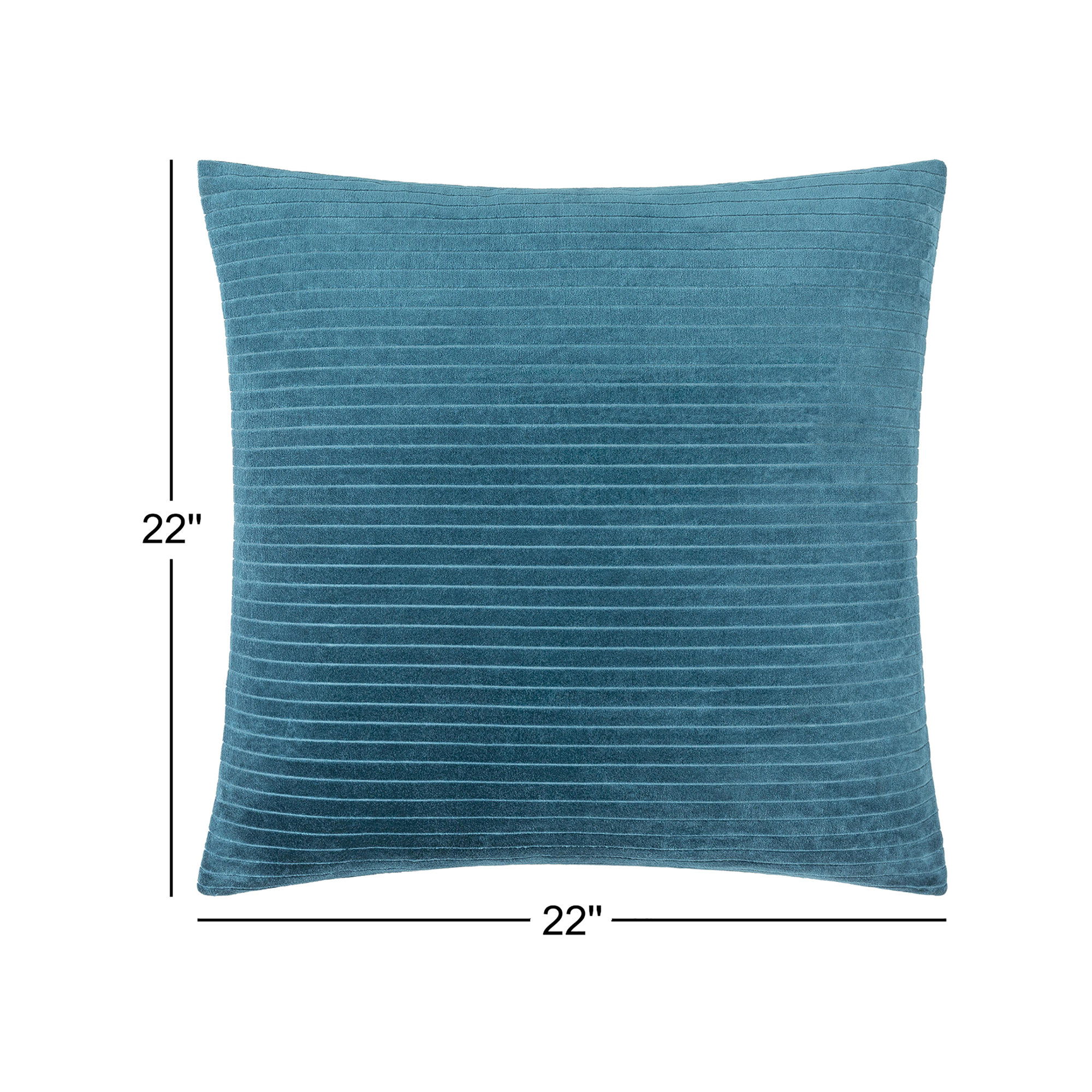 Cotton Throw Pillow, Teal, Polyester/Polyfill, 22" x 22"