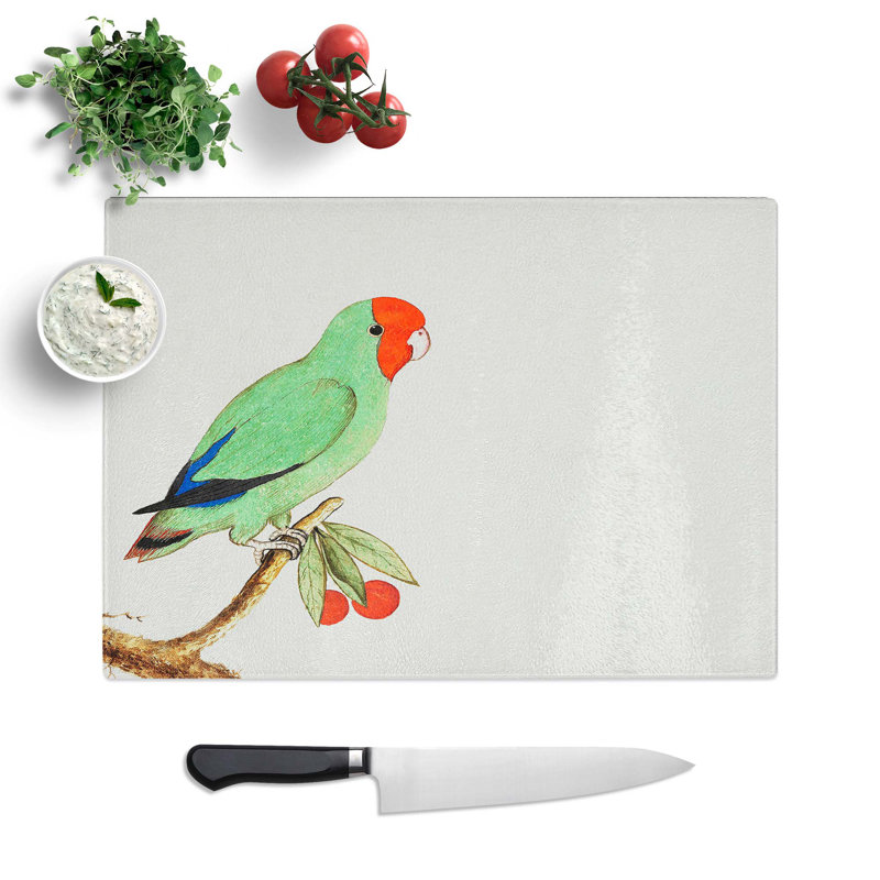 Glass Lovebird by A.B. De Boodt Chopping Board, 39 cm W x 28.5 cm L