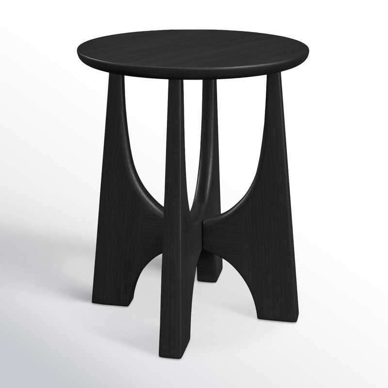 Alida 20" Round Wood End Table, Black