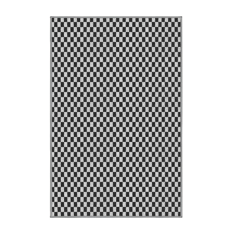 Tapis noir / blanc à motif d'Othoson, Rectangle 2 pi x 4 pi