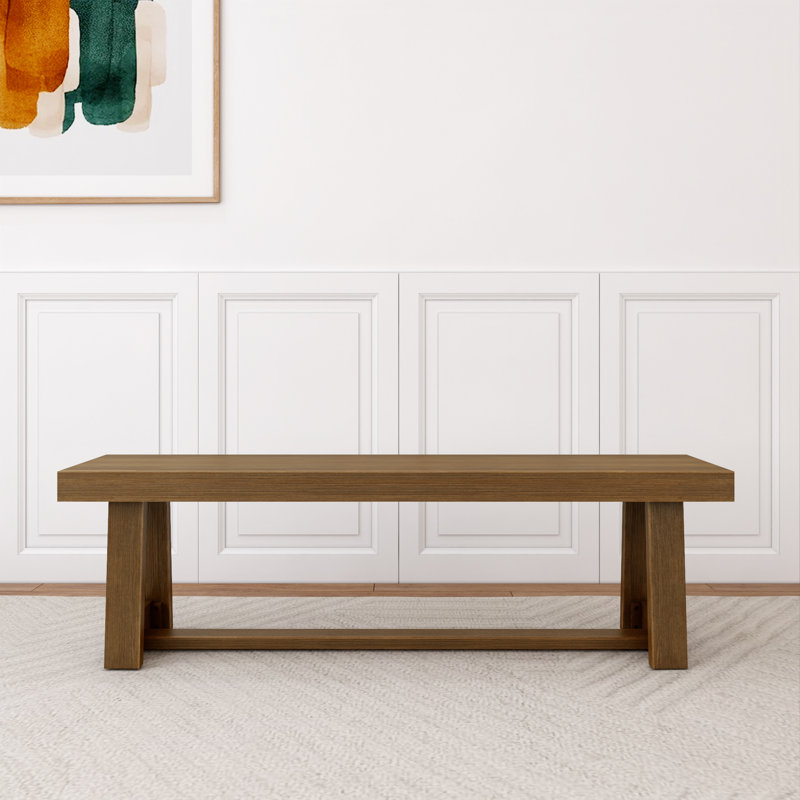 Linzy Classic Wood Bench, Pecan
