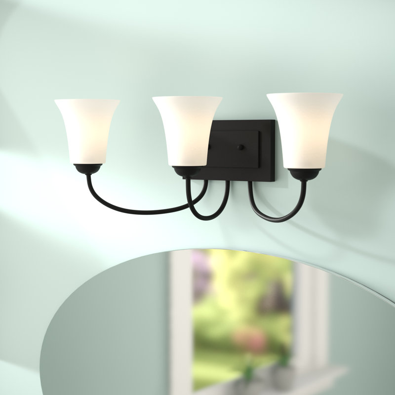 Éclairage de salle de bain à intensité variable 3 lumières Bullis, Noir
