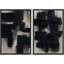 Art mural abstrait, ensemble de 2 reproductions d'art encadrées sur toile-118759735-118759736