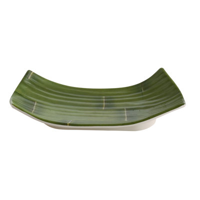 Bamboo Style Deep Melamine Dinner Plate