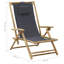 Foundry Select Reclining Relaxing Chair Navy Blue Bamboo And Fabric-96315778