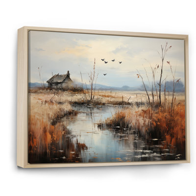 «Danemark Misty Morning Marshes», reproduction sur toile