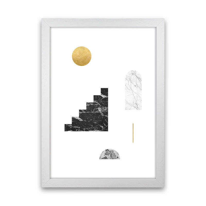 Geometric Shapes No 1 - Print, 88cm H x 64cm W x 3cm D, White Framed