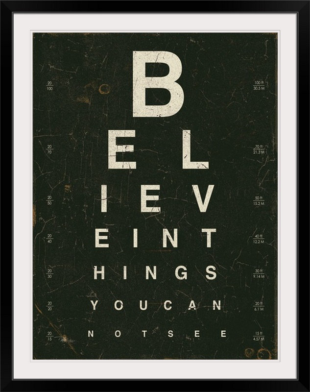 'Eye Chart III Textual Art, 48" H x 36" W x 1.5" D, Canvas