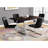 60" Rectangular Dining Table In Brown Laminate - Metal Legs, Modern Look For Kitchen & Area Contemporary Spacious And Stylish