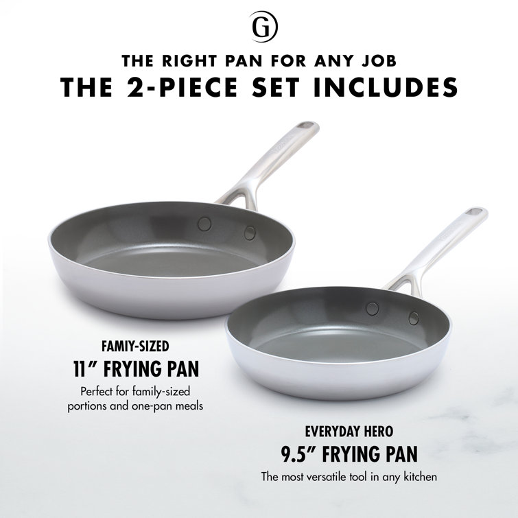 Five Two by GreenPan Ceramic Nonstick 10 and 12 Frypan Set with Lid
