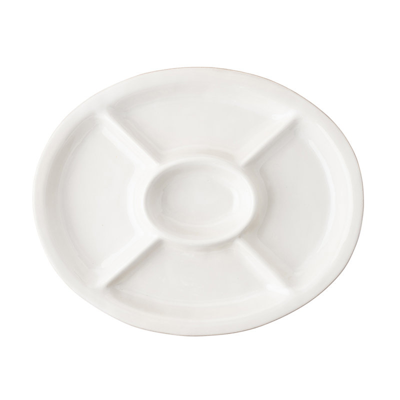 Puro 15" Crudite Platter - Whitewash