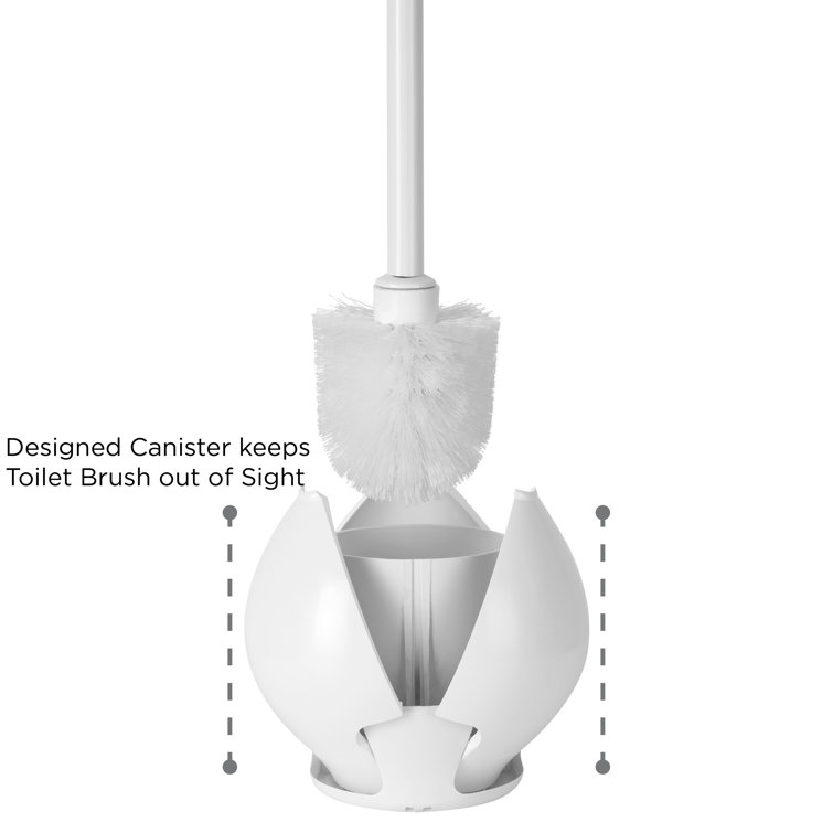 Toilet Brush With Self Closing Lid Marble - Bath Bliss : Target