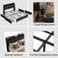 Structure de lit plateforme pleine grandeur avec tête de lit ergonomique, tablette de rangement, prises de courant et chargement USB, sans bruit, aucun sommier tapissier requis, noir-799650381-799650386