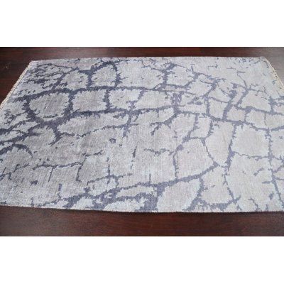 One-of-a-Kind 5' x 7'11" New Age Rectangle Silk and Wool Area Rug in