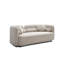 Canapé moderne à 2 places, canapé Boucle beige clair avec structure en bois d'eucalyptus