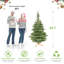 Arbre de Noël illuminé 7 pi avec 400 lumières DEL chaudes, 941 pointes en PE + PVC, aspect Laye réaliste, base en bois unique - arbre de Noël artificiel complet pour la décoration intérieure-171441743