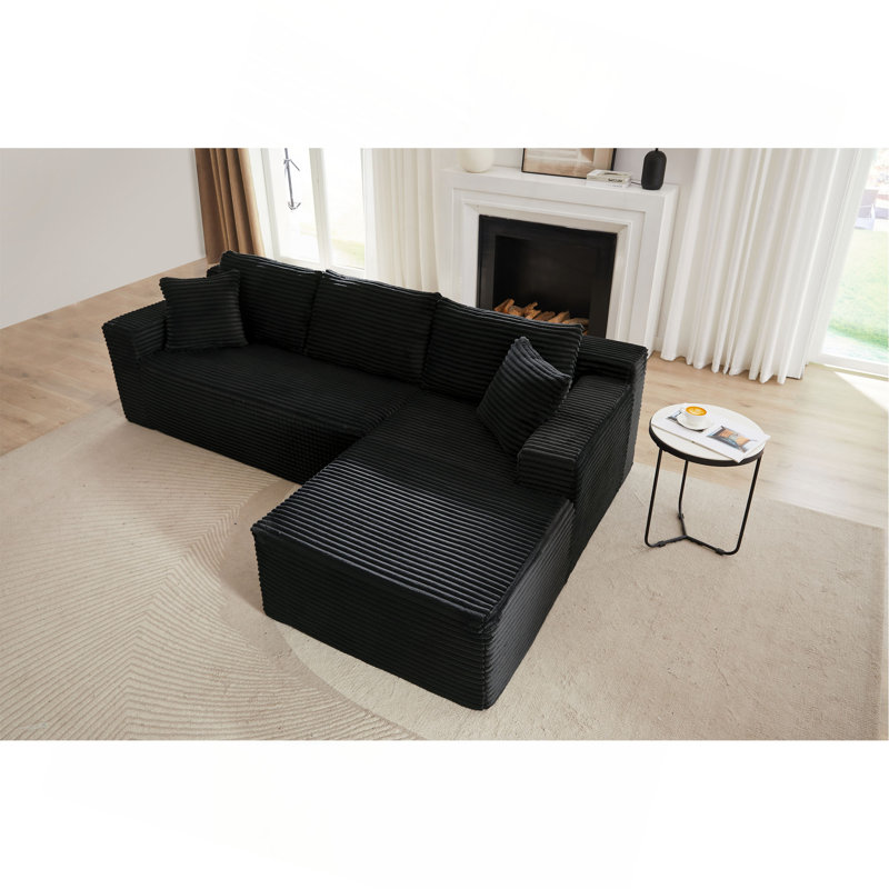 Canapé modulaire en L avec siège profond, sans assemblage requis, canapé modulaire pour salon, chambre à coucher, appartement