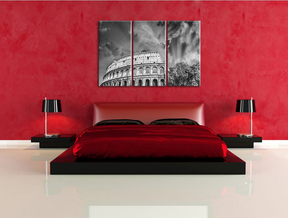 3-tlg. Leinwandbilder-Set „Klassisches Colosseum in Rom“, Fotodruck