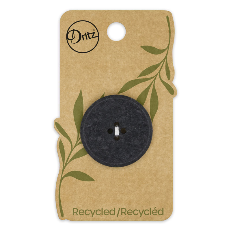 Dritz Recycled Cotton Round Stitch Button, 30mm, 3 Buttons