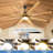 76 Inch Ceiling Fan With Lights Remote Control 8 Solid Wood Blades With 18W Dimmable Led Light